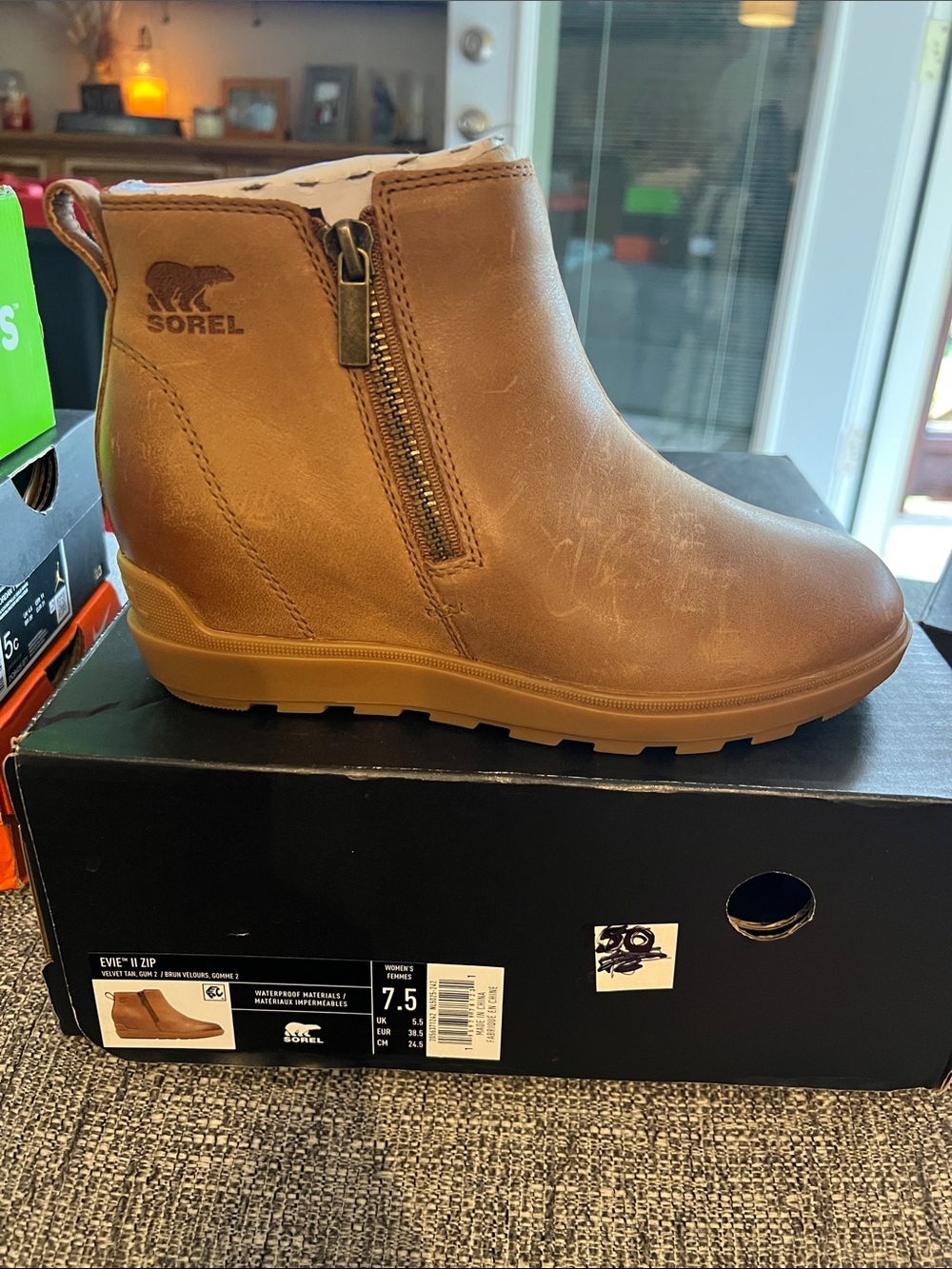 Sorel Tan Evey II Side-Zip Ankle Boot
